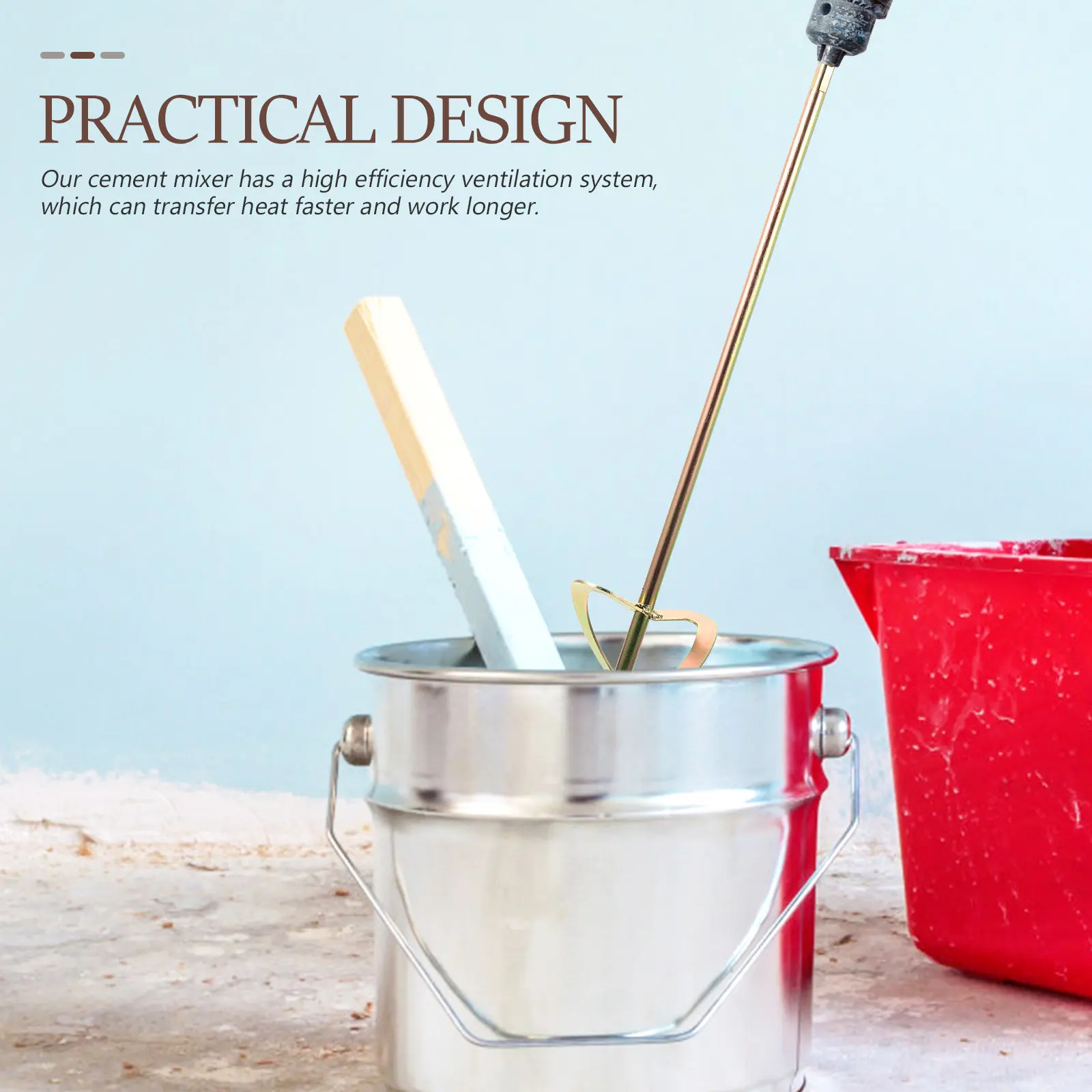 

Electric Drill Stirring Rod Drywall Mud Mixer Cement Mixing Stick 45 Steel Heavy Duty Paint Plaster Putty Grout Concrete Mixer