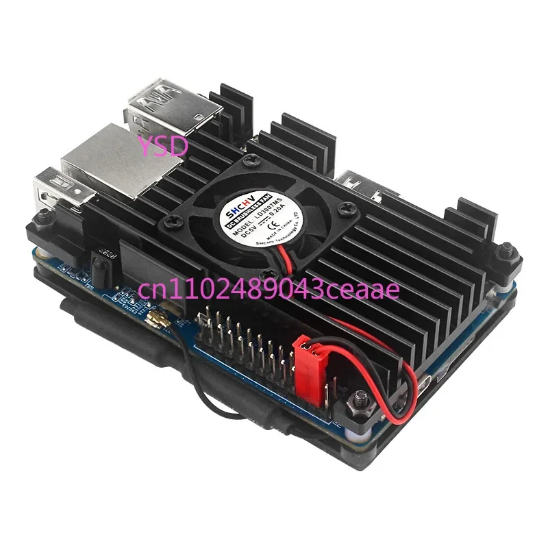 Pi 3 LTS Aluminum Alloy Shell with Cooling Fan Protective Case Special Box for Development Board