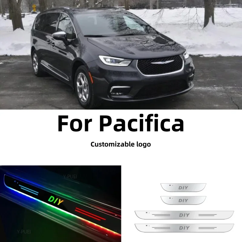 For Chrysler Pacifica 2003-2023 2018 2019 2021Car Door Sill Light Customized Logo LED Welcome Threshold Pedal Lamp Accessories