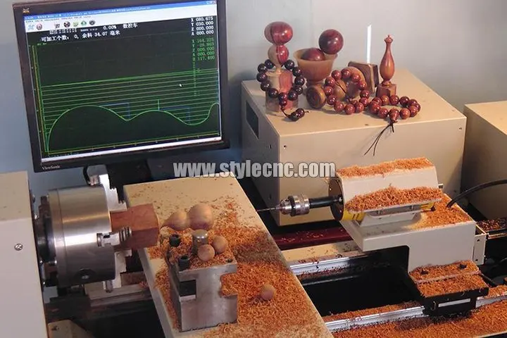 Wood Beads and Vase CNC Wood Lathe Turning Machine