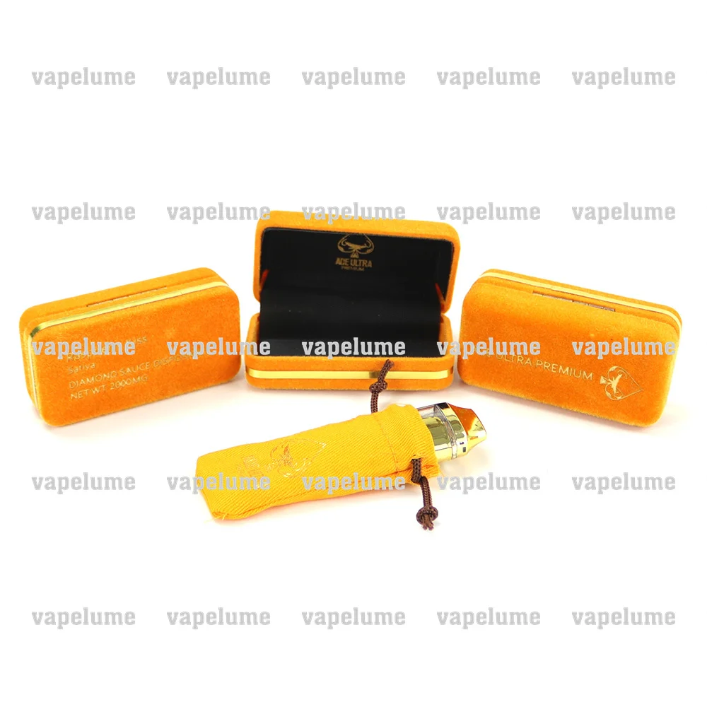 Ace Ultra Disposable Vape 2ml Empty Tank E-cigs Golden Vapor Muha Ecig Start Kit Custom Logo Orange Red Gold Mod Hand Suitcase view 3