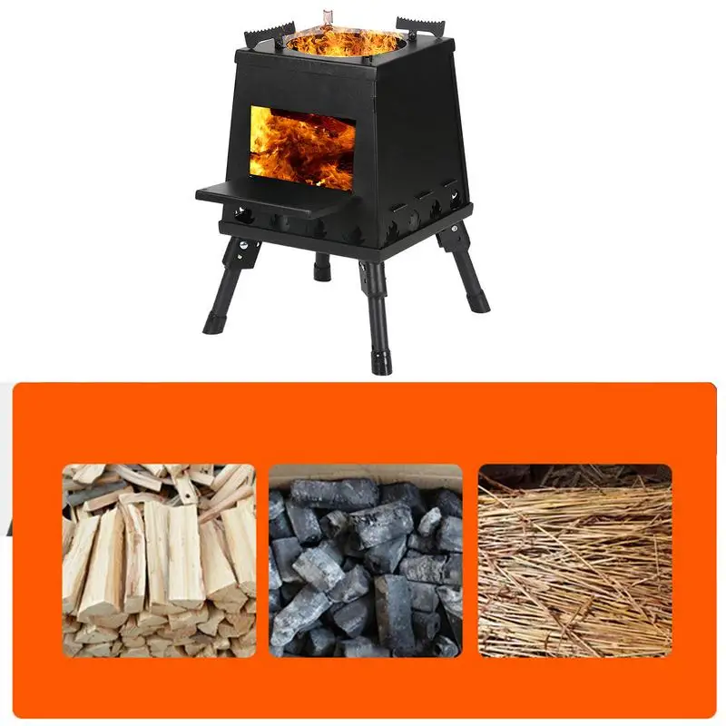 Portable Foldable Wood Burning Stove Outdoor Camping Stove Lightweight Bonfire Burner Heater Mini Fire Wood Stove Fire Pit