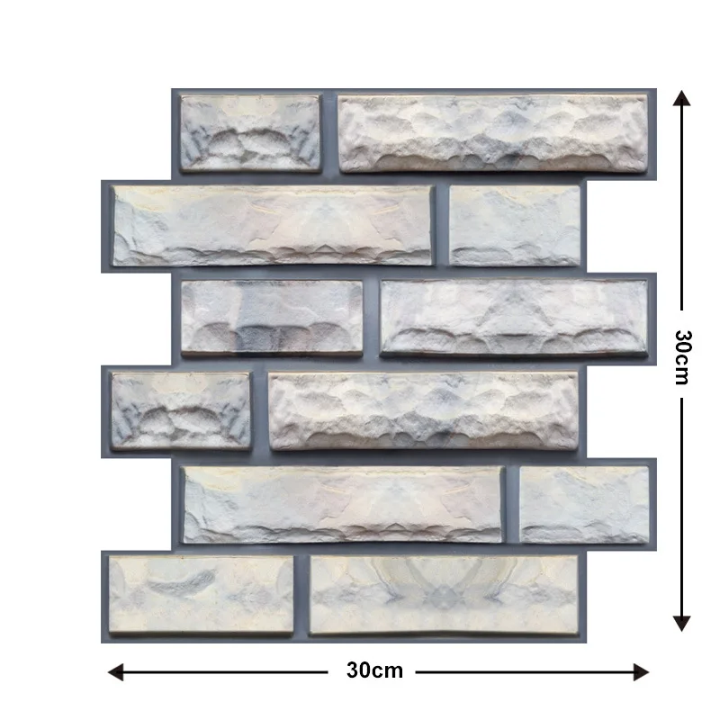 5/10 Stück selbstklebende, wasserdichte 3D-Wandpaneele, Ziegeltapete, Retro-Aufkleber für Badezimmer, Kamin, dekorative Wandaufkleber