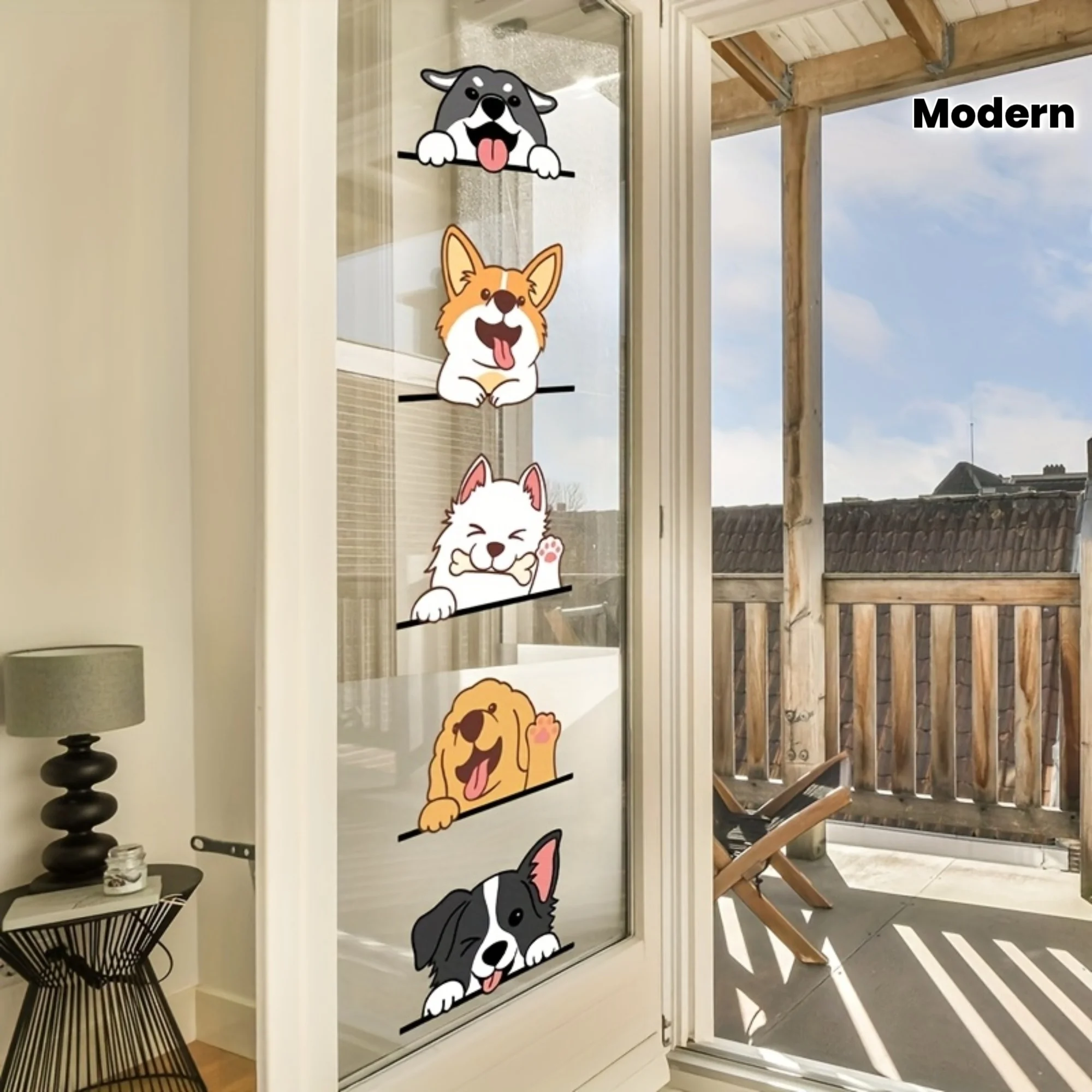 1pc Cartoon Cute Dog Peeking Wall & Window Decal,Self-Adhesive Sticker,Suitable for Kitchen, Bedroom, LivingRoom, Doors, Windows