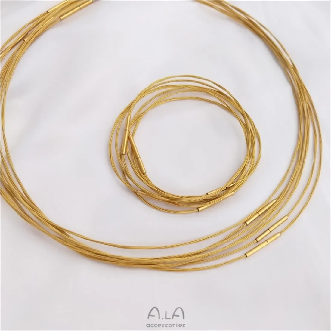 Japanese Gold Wire Indelible Clavicle Chain Collar Gold Universal Bracelet Necklace Collar Pendant Lanyard Thin Hoop Bracelet