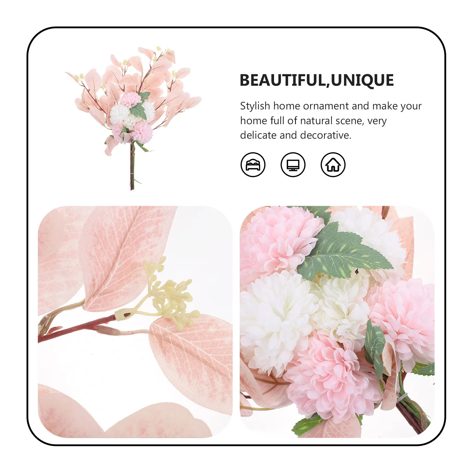 

Stylish Realistic Eucalyptus Leaf Chrysanthemum Artificial Bouquet Adornment For Home Office Party Flower Arrangement