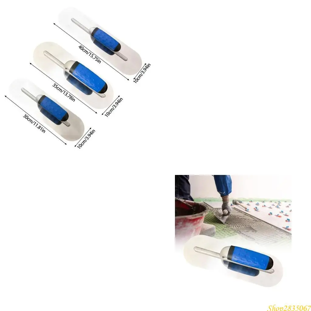 

3 Piece Round Plastering Trowel Set Stainless Steel Pool Trowel for Various Construction and Home Improvement Tasks 831F