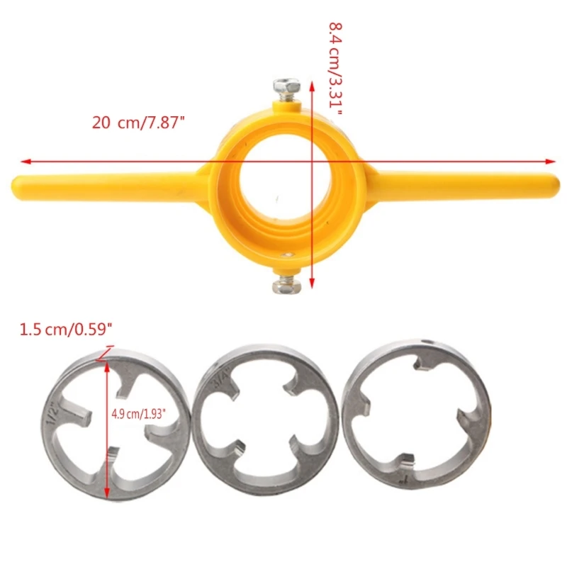 (6 ชิ้น) คู่มือท่อ Die ชุดเครื่องมือ NPT PVC ด้ายประปาเครื่องมือ 3/4 1in สำหรับผู้ที่ชื่นชอบ DIY Dropship