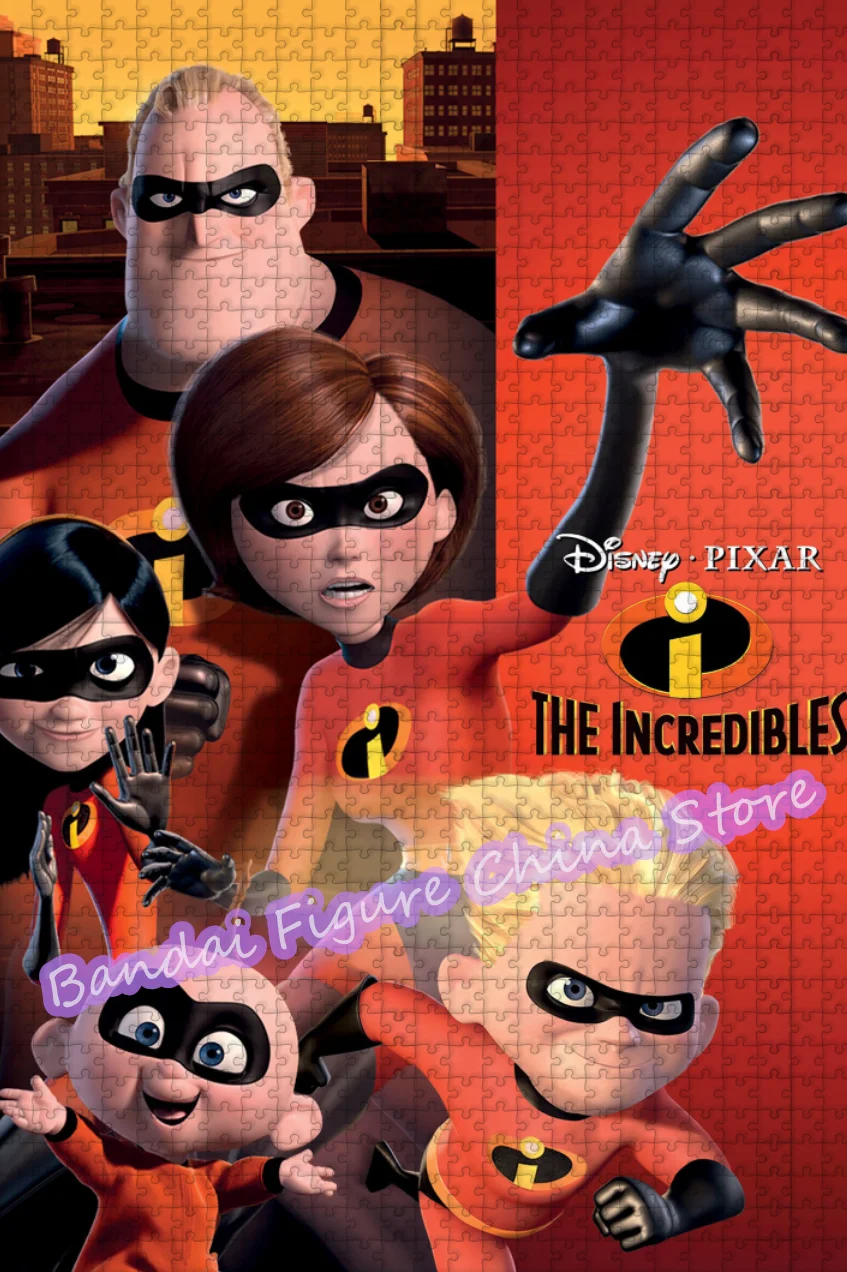 Incredibles 2 Jigsaw Puzzles Disney Cartoon Superhero 108/200/300/500/1000 Pieces Puzzle for Kids Educational Game Toys Gifts