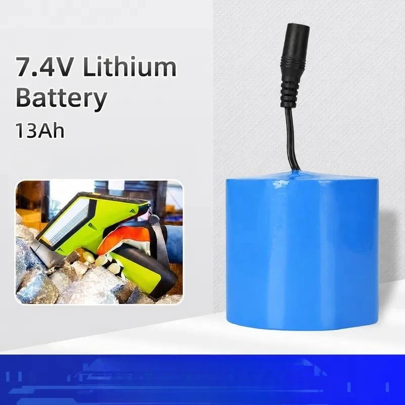 18650 Lithium Battery Pack 13Ah 7.4V Rechargeable Battery for Handheld Spectrometer Measuring Appliances