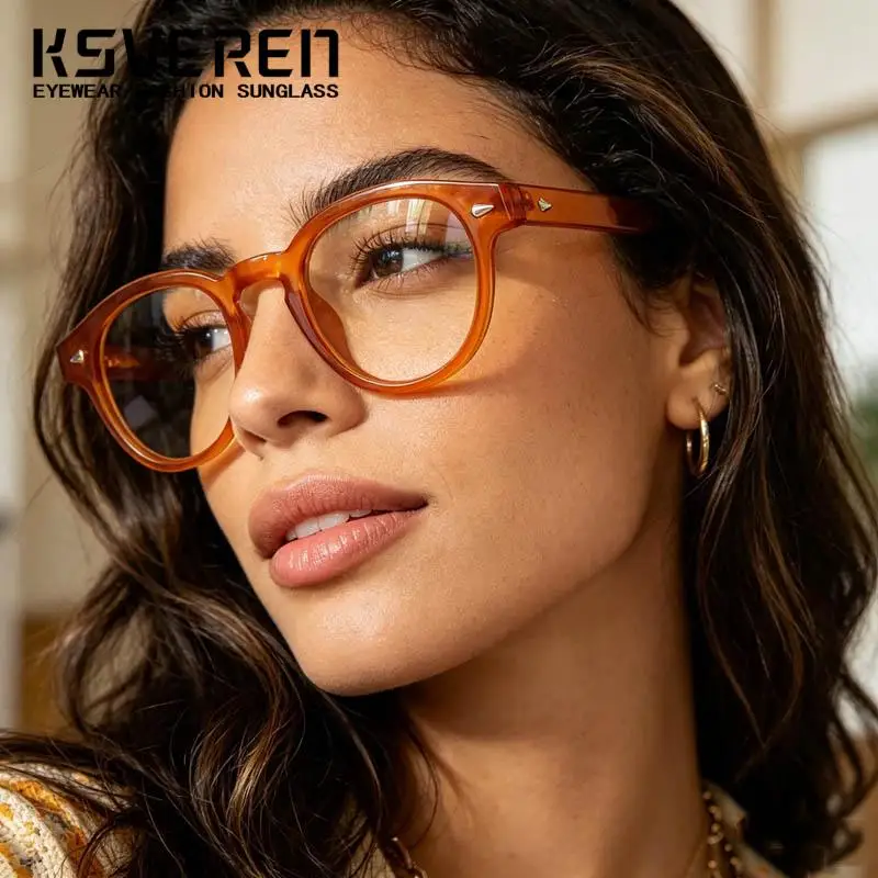 Retro Round Frame Anti Blue Light Myopia Glasses Men Women Negative Diopter Computer Prescription Eyewear Optional Sunshade Lens