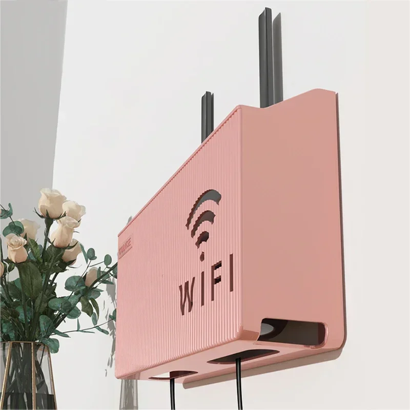 Wireless Wifi Router Storage Box Plastic Wall-mounted Cable Power Bracket Organizer Shelf Home Decor Cajas Organizadoras