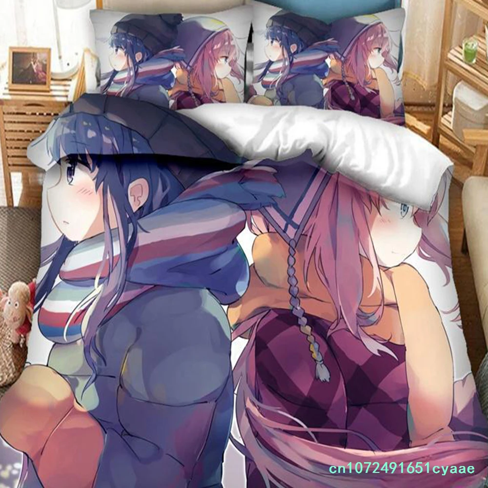 New 3D Print  Anime Yuru Camp Bedding Set Duvet Covers Pillowcases 2/3 Piece Comforter Bedding Sets Bedclothes Bed Home Textiles
