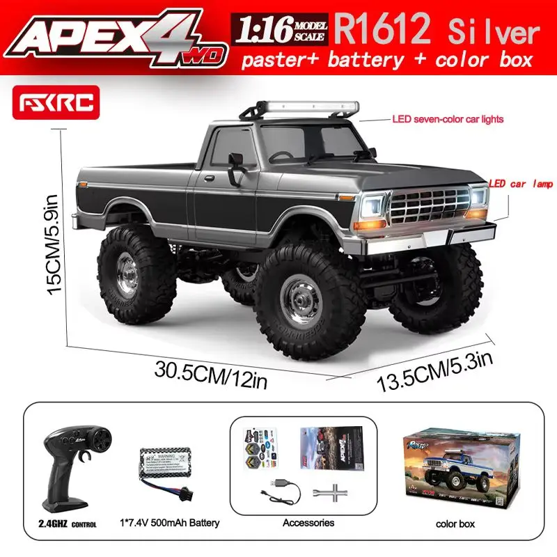 1:16 Rc auto Hb R1611 Rc 4x4 terreinwagen - volledig functionele Rc Crawler legering aandrijfas realistische led-koplampen of daklicht