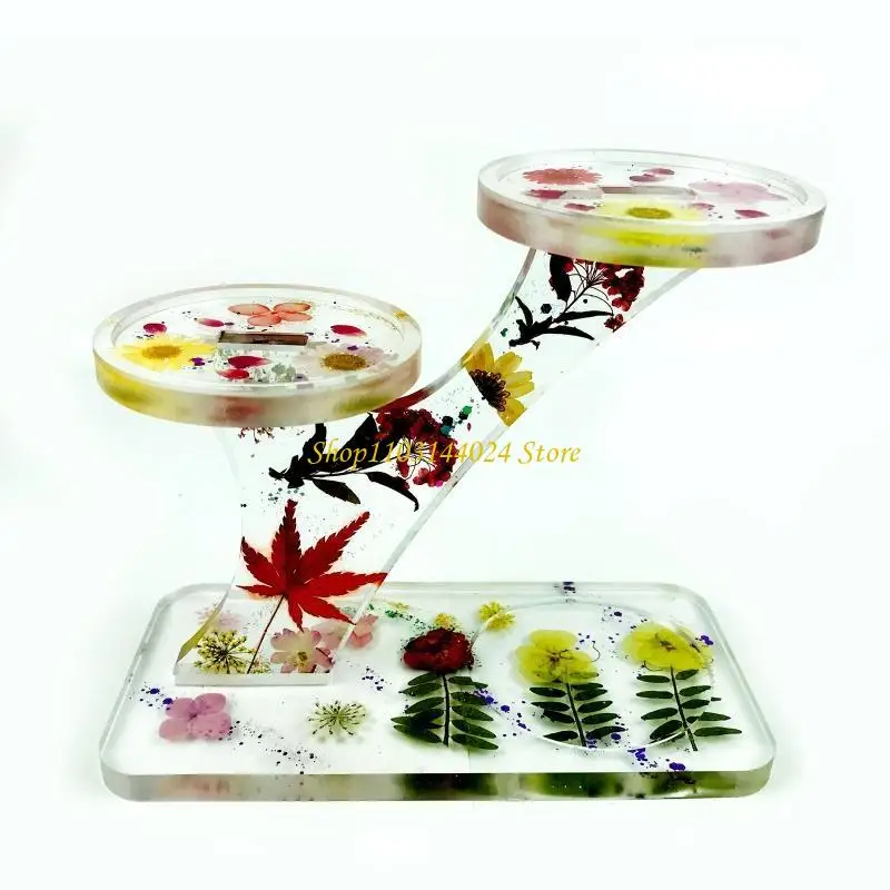 N5KE Tree Shaped Shelf Flower Pot Holder Bracket Mold for Epoxy Resin Casting Jewelry Making Diy Crafts Home Decorations
