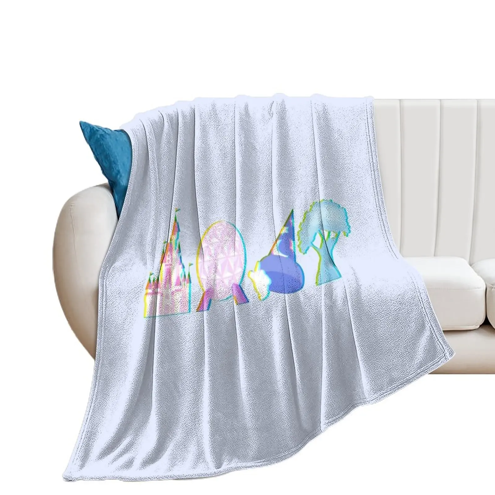 Glitched Four Park Icons Throw Blanket Decorative Sofas manga Tourist Blankets