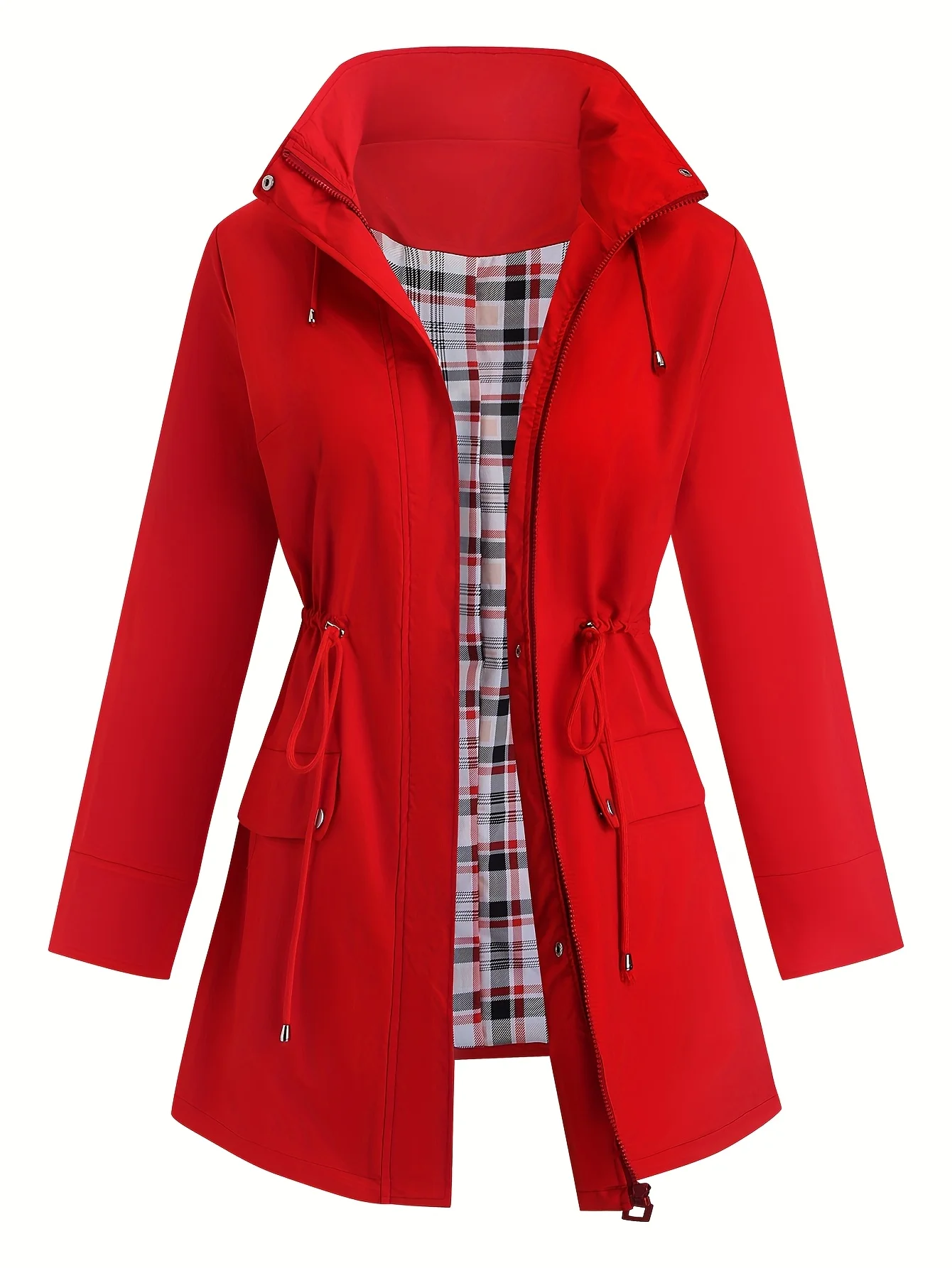 

Новый однотонный женский легкий водонепроницаемый плащ большого размера, дышащая ветровка и куртка с капюшоном на весну и осень.