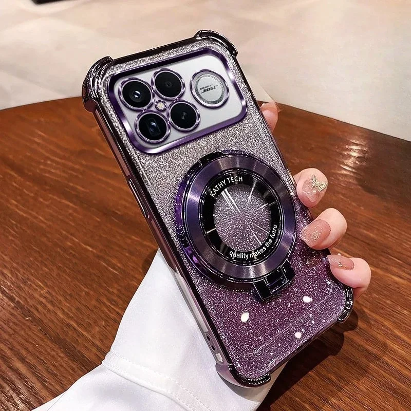 Stoßfeste Glitzer-Magnetische Halterung Galvanisierte Hülle für Motorola Moto G14 G04 G34 G54 G24 G84 G06 G56 G86 G05 Standhülle – Detail 8