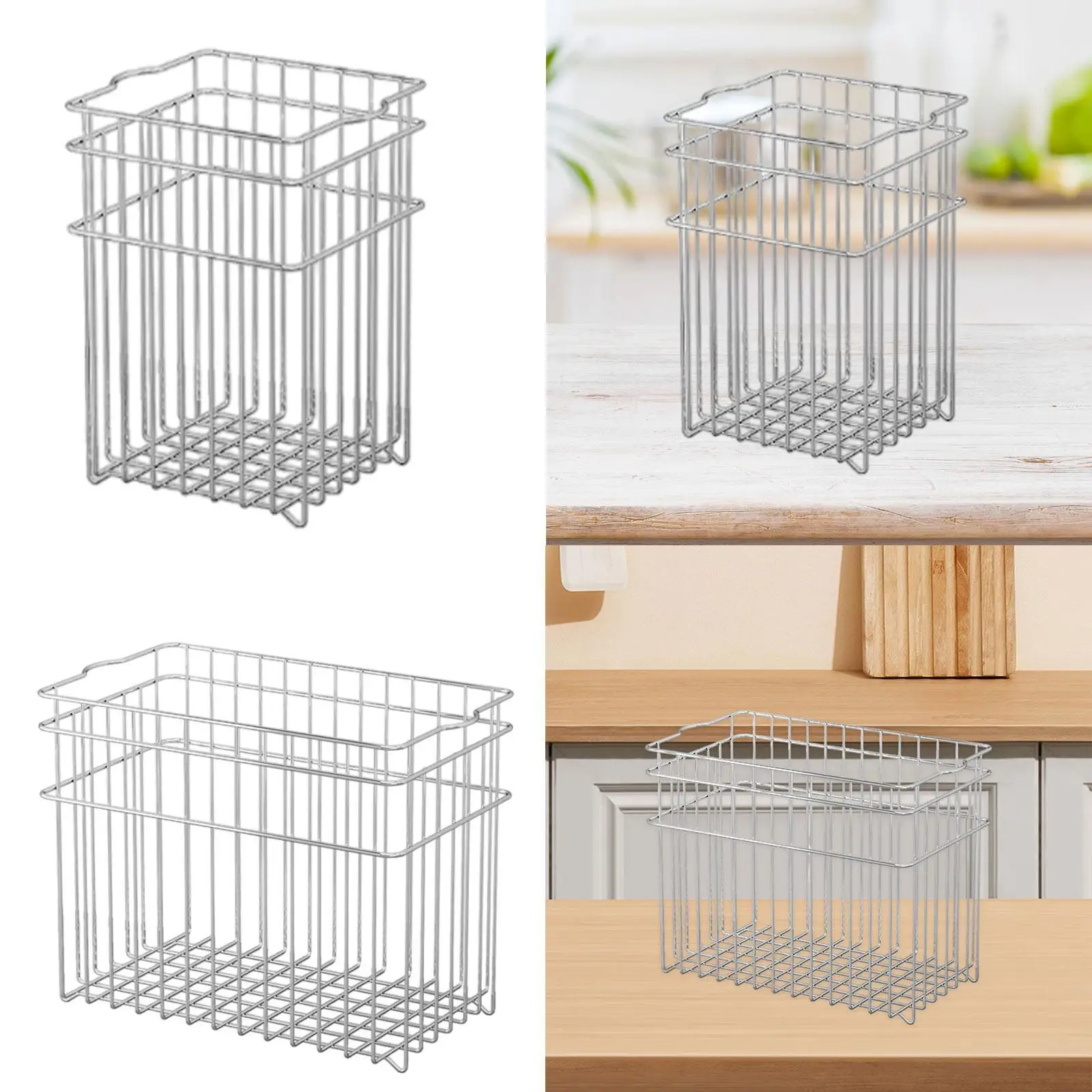 Fruit Basket Portable Utensil Drying Rack Versatile Wire Basket Rustic Storage Bin for Office Kitchen Countertop Dormitory Home