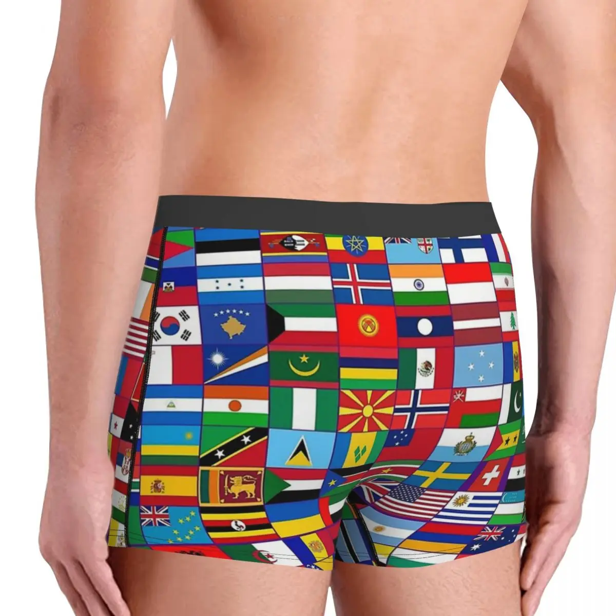 World Flags Underpants Homme Panties Man Underwear Sexy Shorts Boxer Briefs