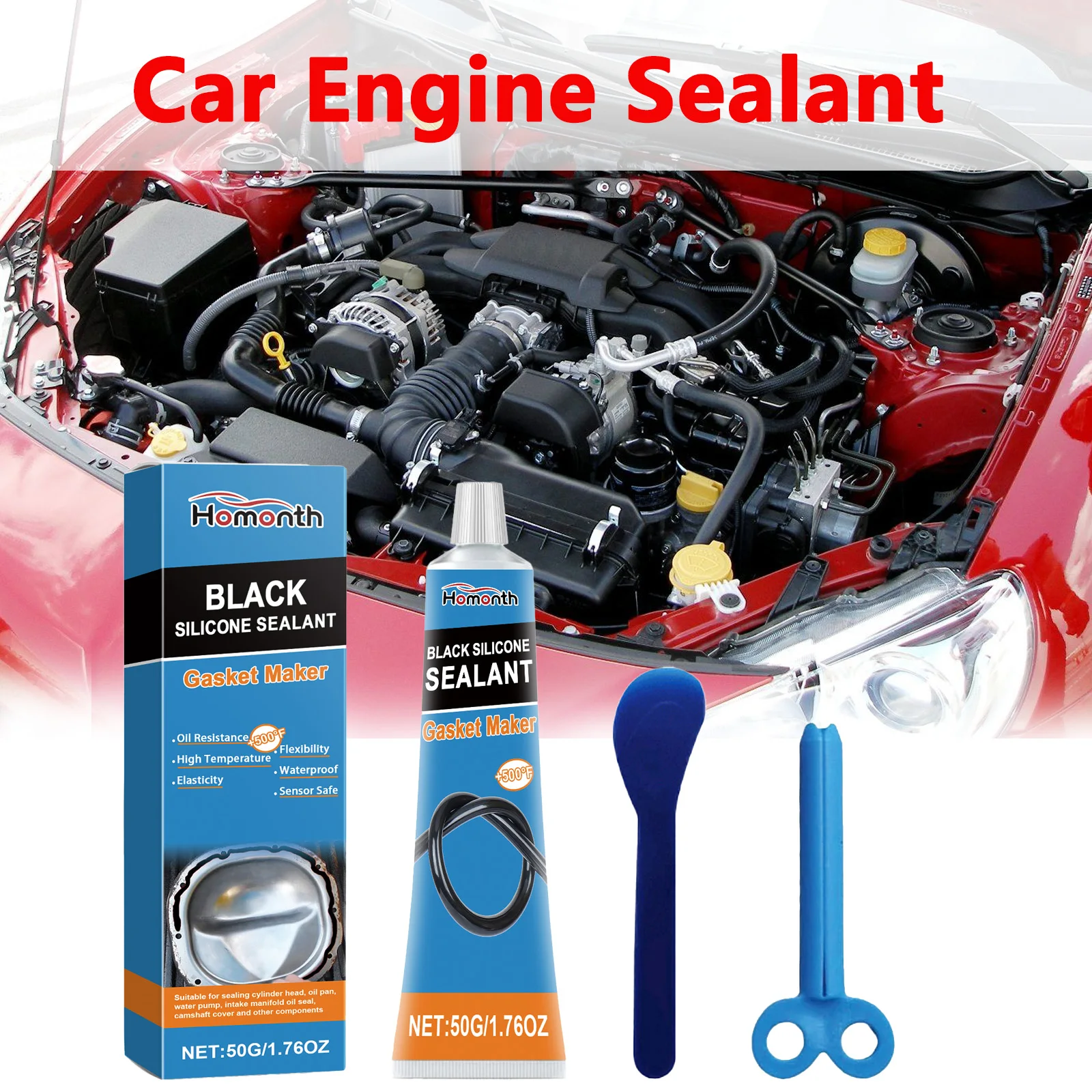 High Temperature Car Engine Silicone Sealant Auto RTV Silicone Adhesive for Engine Block Water Pump Valve Cover Gasket Repair