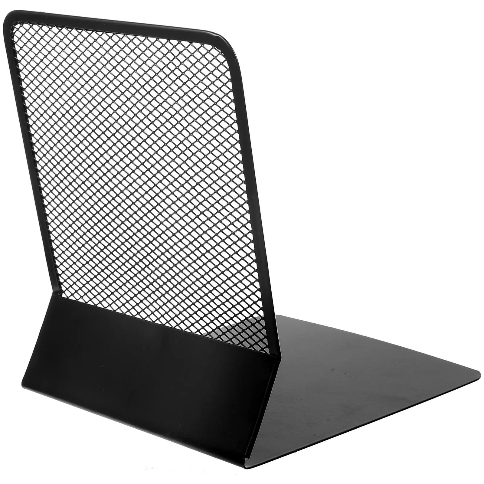 Metal Bookend Heavy Duty Iron Book Support Stand Classic Black Non-Slip Bookends for Office Shelves Ends for Shelves