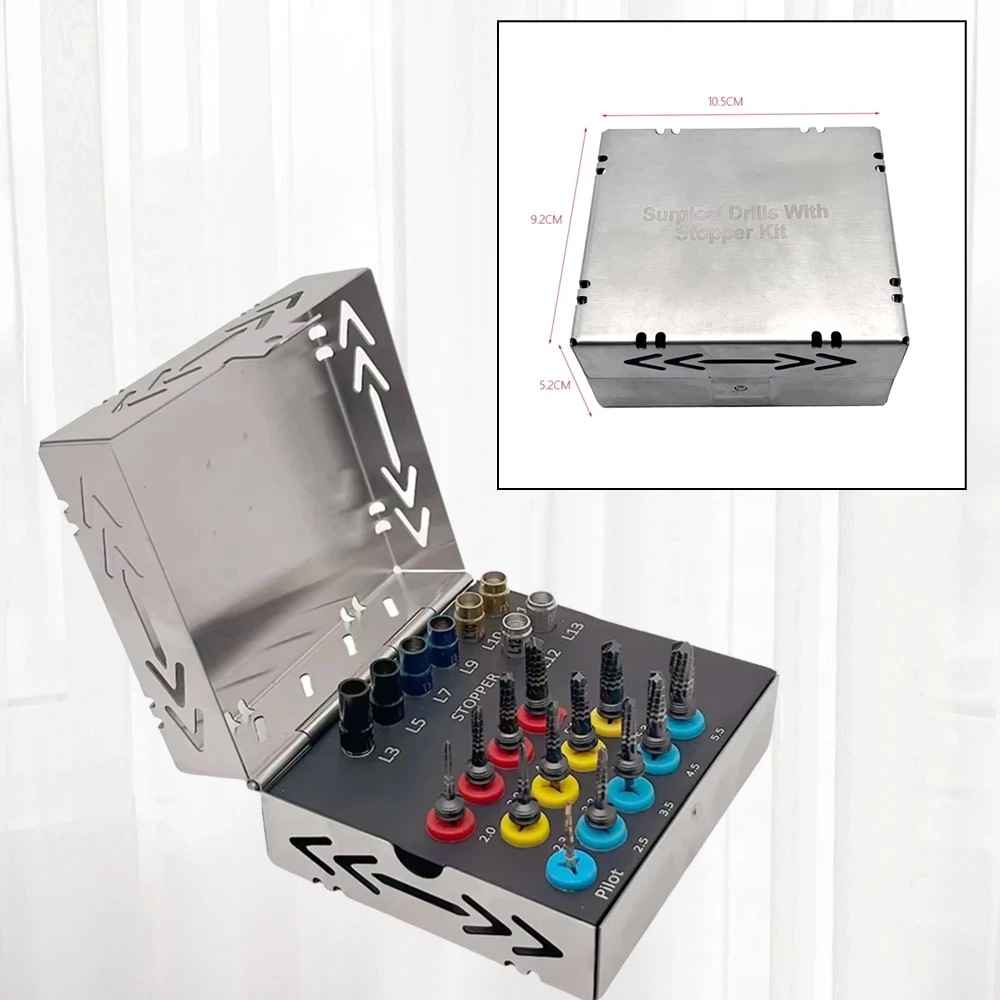 

21Pcs Black Osseodensification Bur Kit Dental Implant Drill System with Depth Stoppers for Bone Condensing Surgery