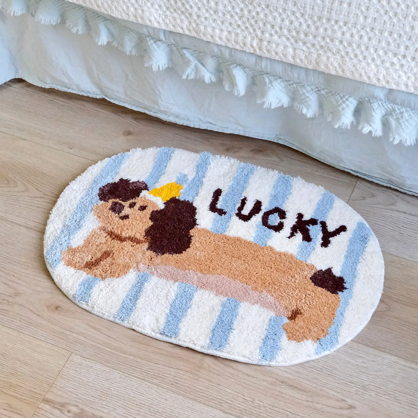 VIKAMA Cartoon-Style Toilet Rug For Irregular-Shaped Bedroom Living Room Bathroom Dirt-Resistant Soft And Suitable For Home Deco