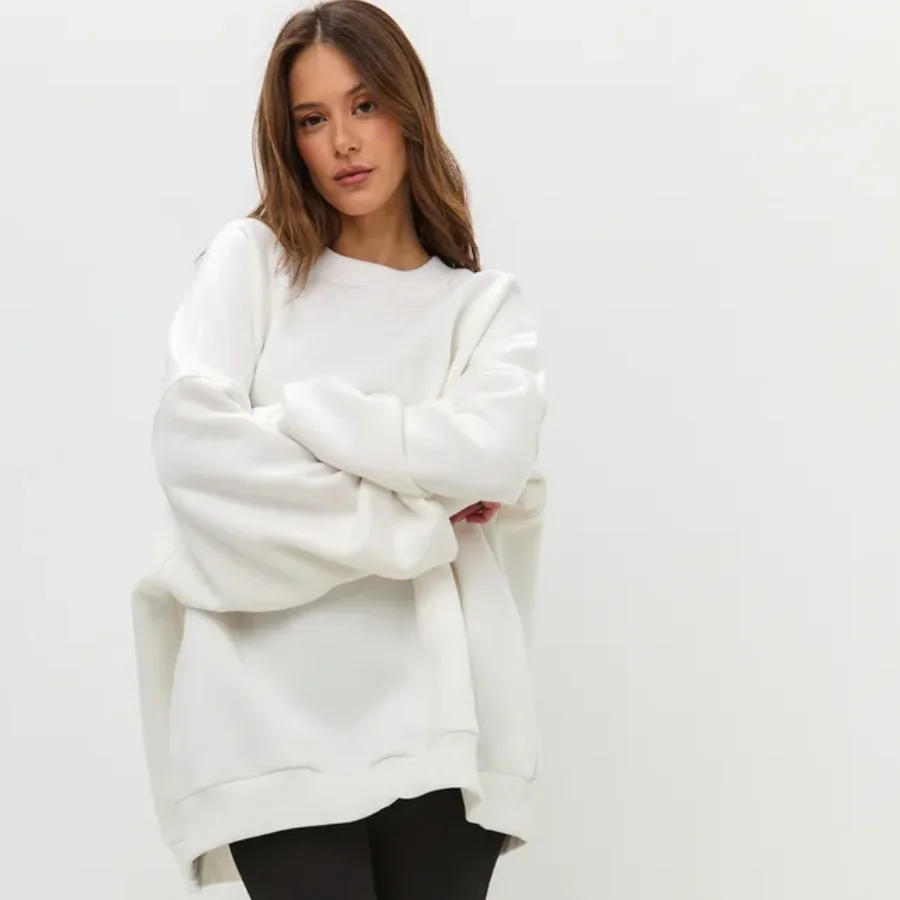 الكبار بلون القطن طويل الأكمام طاقم الرقبة سترة المرأة ربيع الخريف الأساسية أعلى للجنسين عارضة مريحة عالية الجودة أعلى