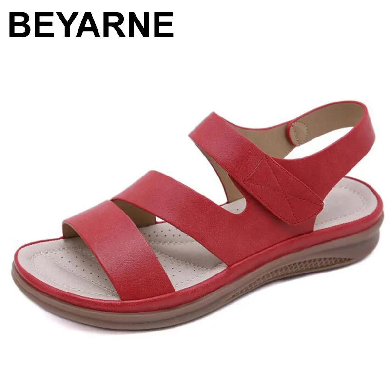 BEYARNE  summer shoes women retro women beach sandals round head slope comfortable light sandals women casual shoes