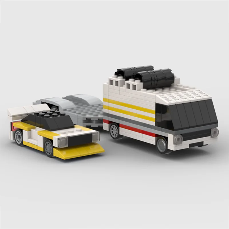 シティカーモデル MOC ビルディングレンガ クアトロ S1 レーシング トランスポーター RV モジュラーテクノロジー付き 子供のホリデーギフト 組み立ておもちゃ