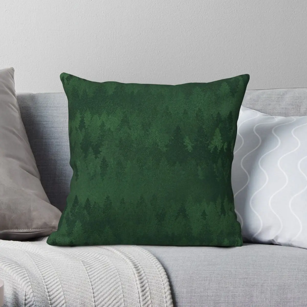 

Tree Line Square Pillowcase Polyester Linen Velvet Pattern Zip Decor Pillow Case Home Cushion Cover