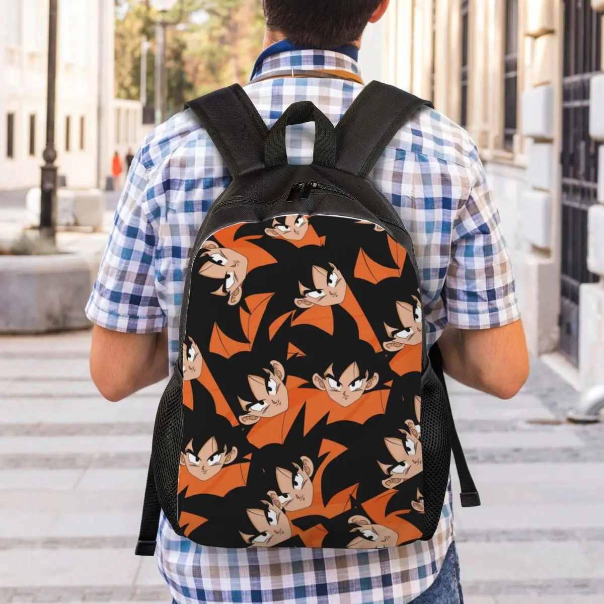 Custom Goku Anime Backpack for Men Women Water Resistant School College Cute Cartoon Bag Printing Bookbags