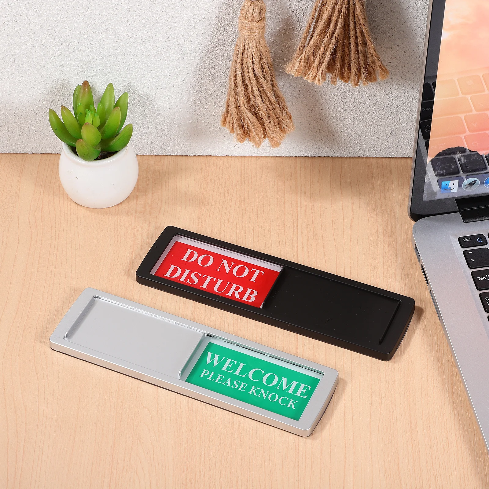 2 قطعة علامة باب منزلق للخصوصية منزلق مغناطيسي لا تزعج ترحيبًا يرجى ضرب مؤشر الخصوصية لمؤتمر المكتب #1