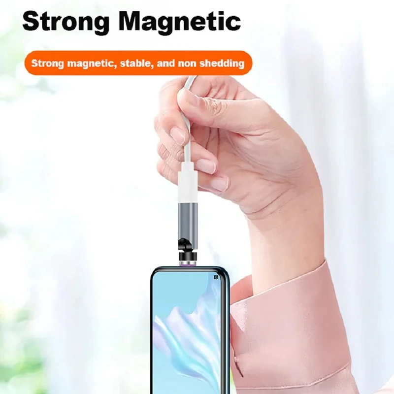 5A Fast Charging Adapter 540° Degree Rotating Magnetic Wire Type-c Data Cable Connector For Iphone Xiaomi  Phone Accessory