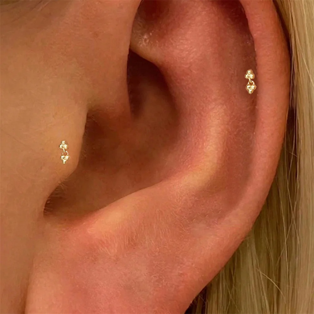 BOAKO 925 فضة كوريا شرابة/الهلال القمر قرط الاذن المرصع للمرأة 18K الذهب اللون شقة عودة ثقب القرط مجوهرات #4