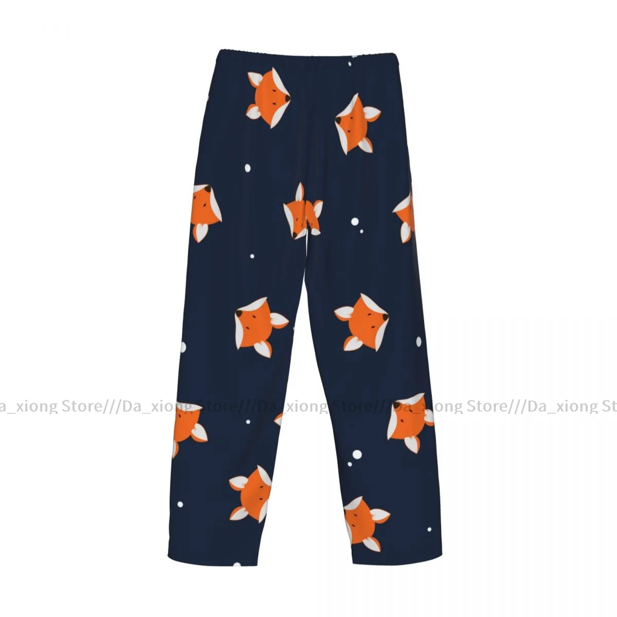 Desenhos animados Fox Heads calças de pijama masculino, calças de dormir, lounge masculino, bonito