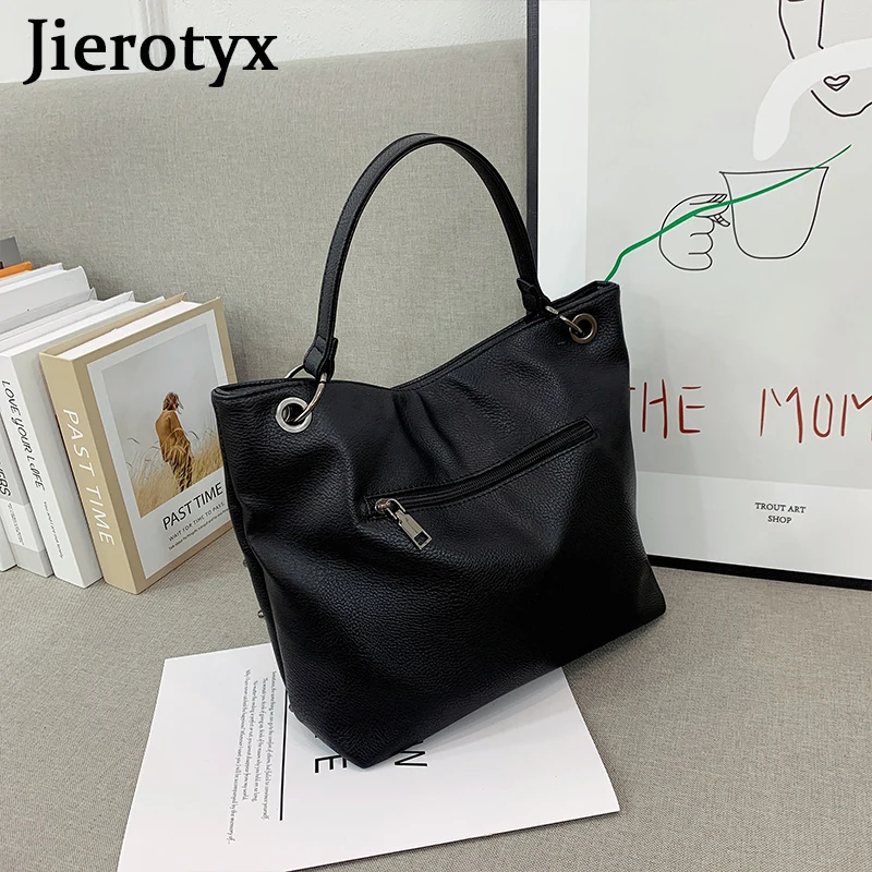 JIEROTYX Women Bag PU Leather Crossbody Bag Purse Gothic Skull Handbag High Quality Fashion Rivet Punk Shoulder Bags Female