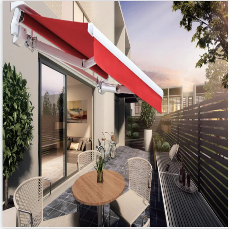 

Customized large commercial outdoor garden high-grade open awning remote control electric aluminum retractable awning store fron