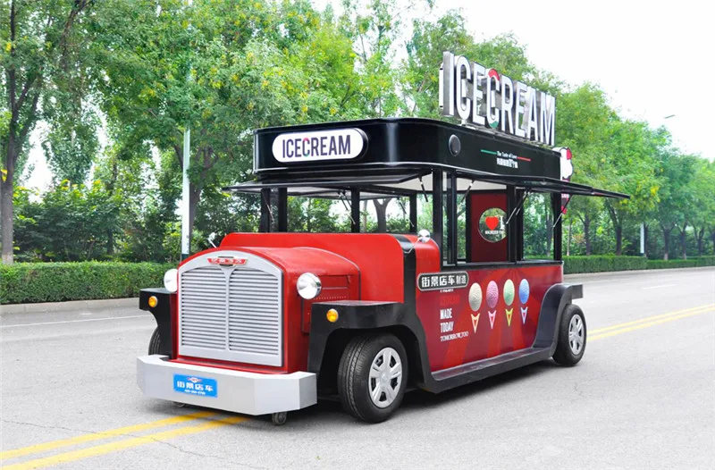 OEM mobiele fastfoodtruck te koop ijs klassieke hotdog-automauto's op maat gemaakte retro voedselkar-aanhangwagen