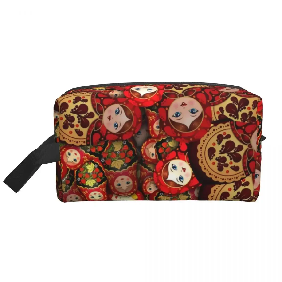 Russia Matryoshka Doll Toiletry Bag for Russian Folk Art Babushka Pattern Cosmetic Makeup Organizer Ladies Beauty Dopp Kit Box