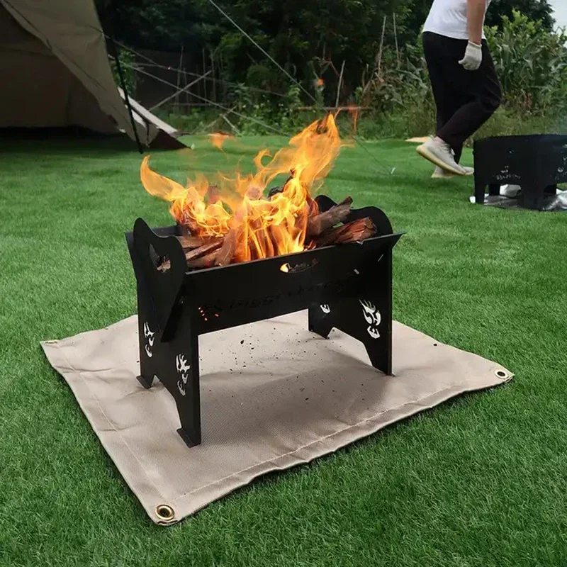 Manta de fuego portátil, Almohadillas protectoras de aislamiento para Patio, resistente a la temperatura, ignífugo, estufa, parrilla de piso, foso