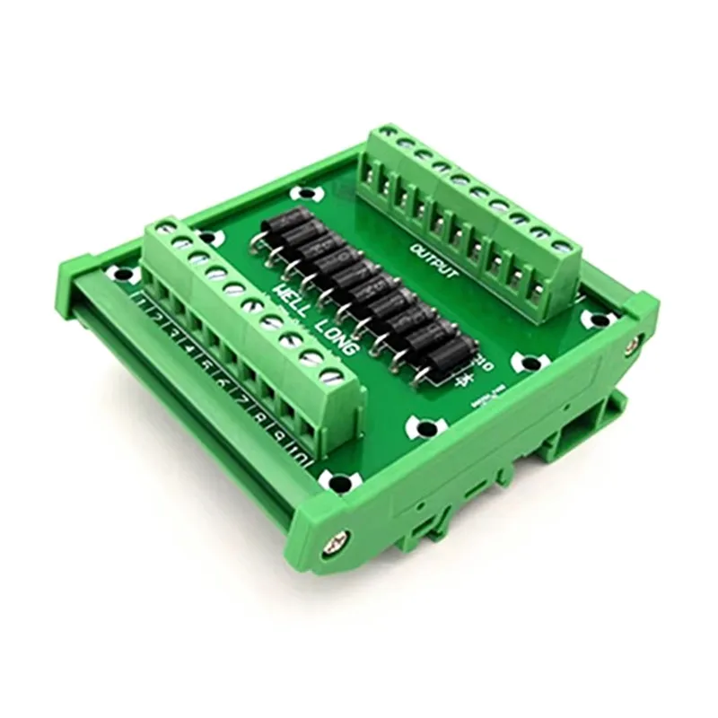 DIN rail  mount SR5100 5A/100V  Diode Protection Module Terminal Block.