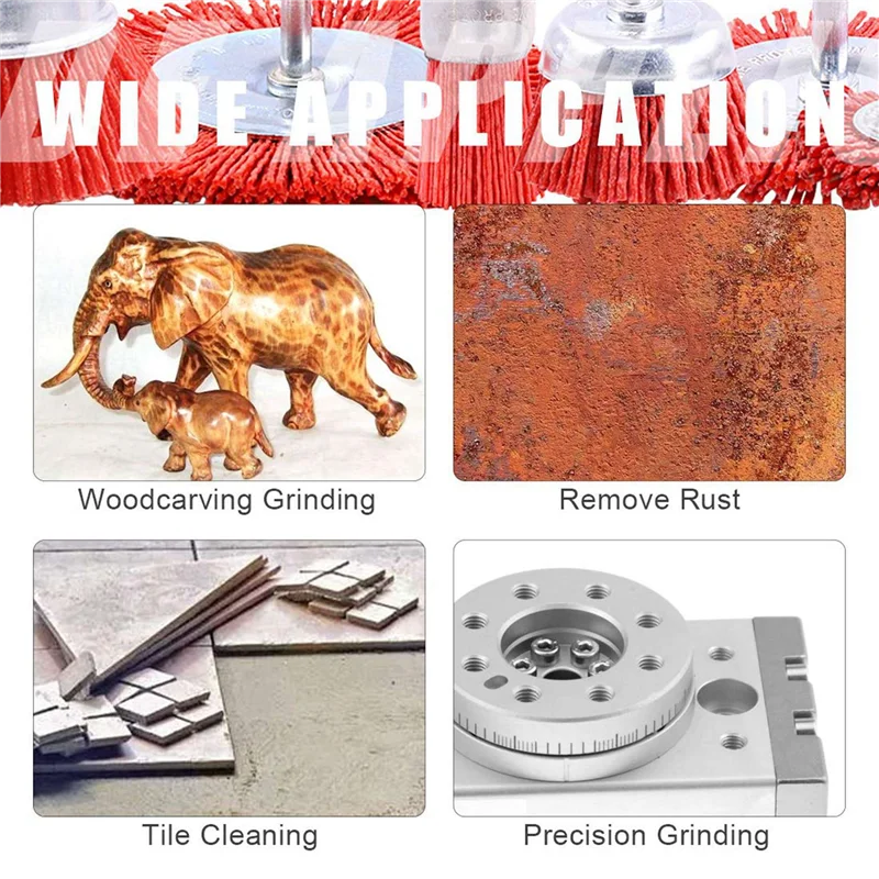 

BAAG-12Pcs Nylon Filament Abrasive Wire Brush Wheel & Cup Brush Set With 1/4 Inch Shank,6 Sizes Nylon Drill Brush Set Perfect