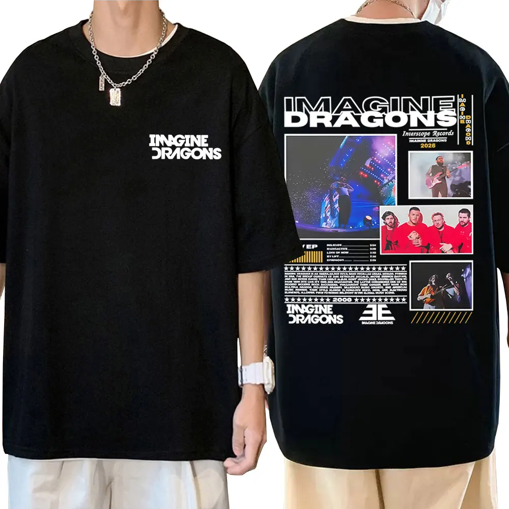 

Imagine Dragons Band Loom World Tour 2025 T Shirts Men Women Fashion Casual Oversized T-shirt Male Rock Punk Gothic Tshirt Tops