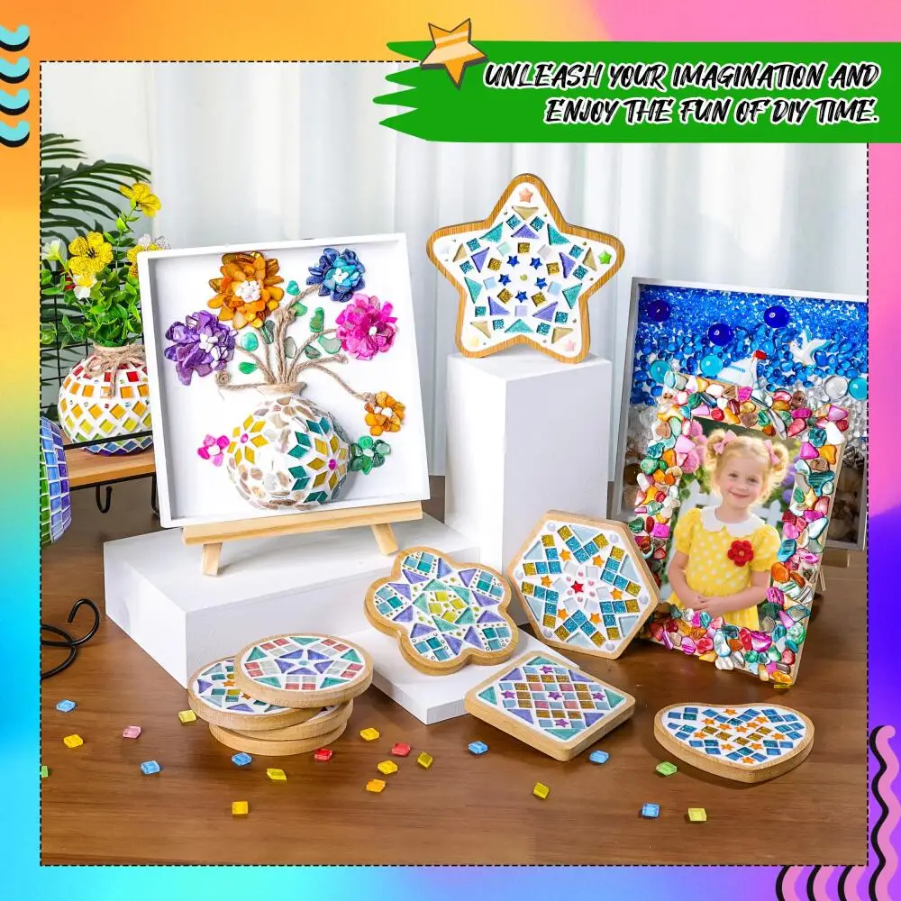 Mosaic Craft Set Handmade Diy Disc Making Painted Glass Home Decoration Suitable for Activities Holiday Gifts