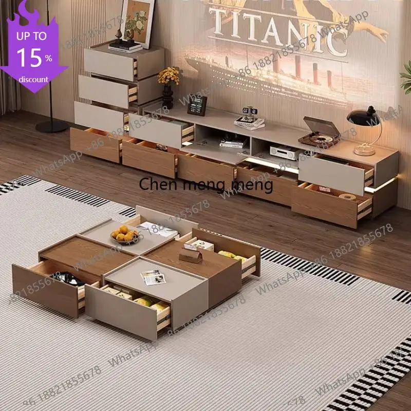 Mueble de TV de Diseño Europeo N178 con Cajones Decorativos, Accesorios para Salas de Estar, Mesa de TV para Apartamentos, Muebles de Sala