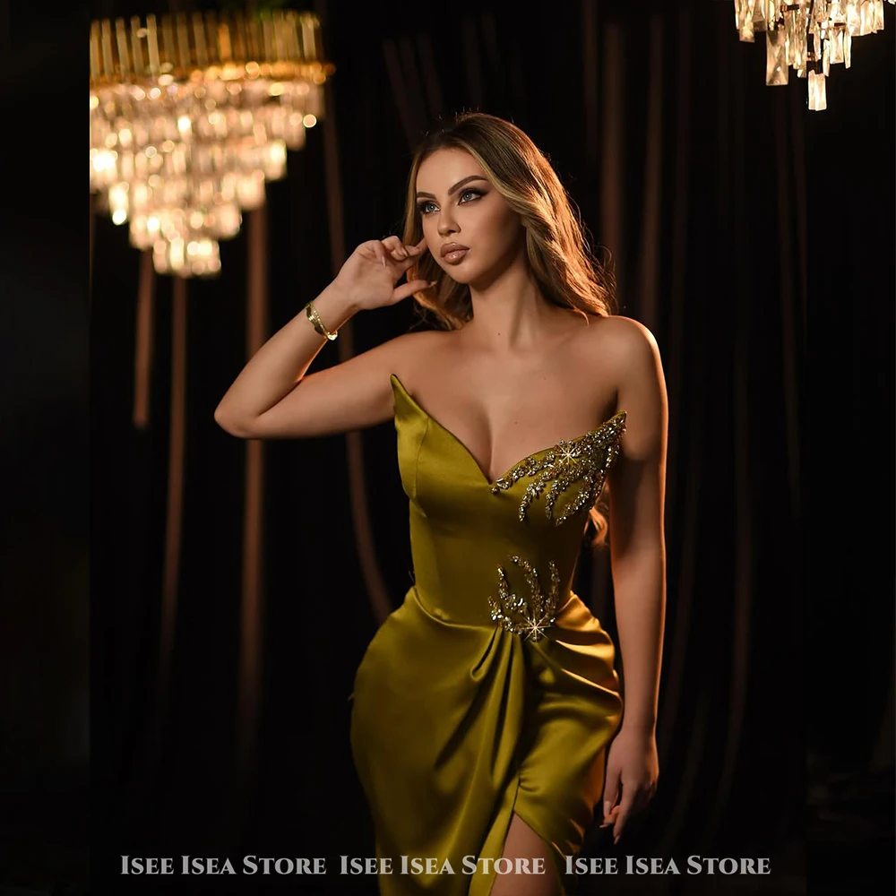 グリーンイブニングドレス女性 2025 サテンマーメイドオフショルダーホルターウエディングドレス優雅な恋人の結婚式のゲストドレスカスタマイズ