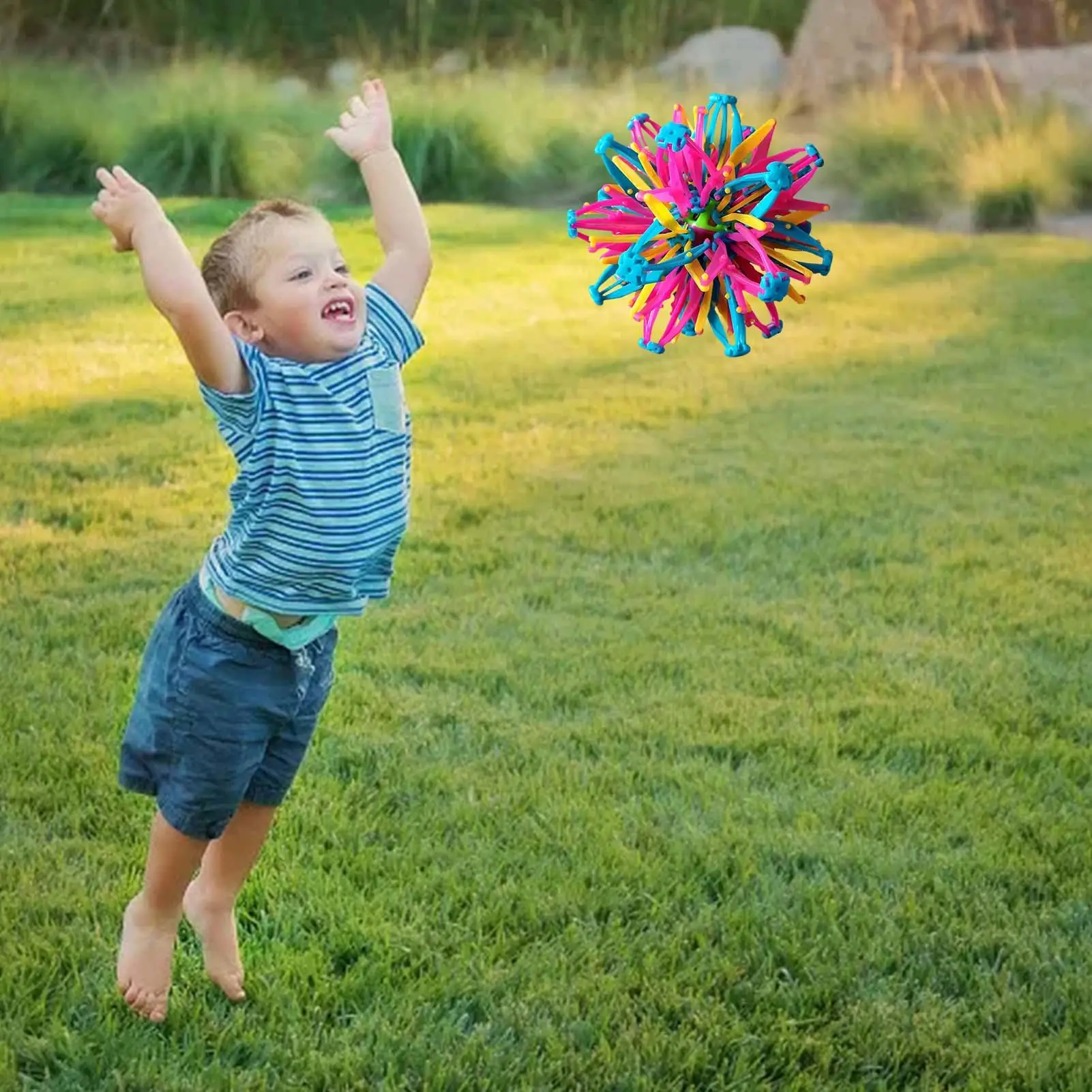 Tragbare Kinder magische Teleskop Ball Outdoor Blumenball Wurf Kicking Ball Stretching Blumenball Kind interaktives Spielzeug