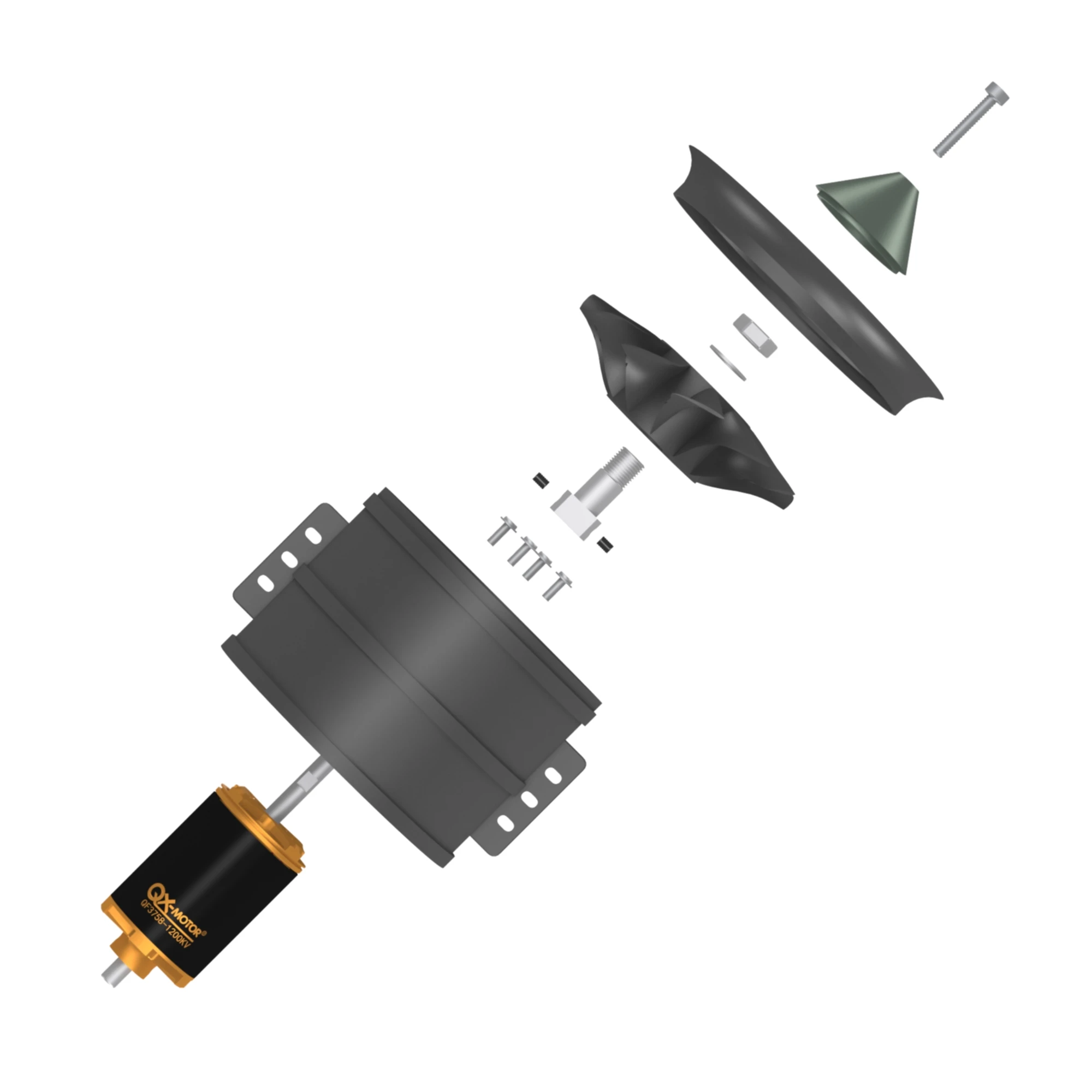 90 مللي متر EDF QF3748 QF3758 12 شفرة مروحة CW CCW مع محرك بدون فرش يستخدم QX-MOTOR 100A 160A 120A ESC لجزء طائرة هليكوبتر RC